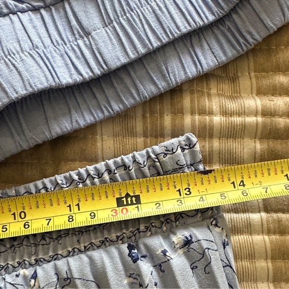 Max Studio Light Blue Floral Pleated A-Line Skirt - Picture 5 of 6